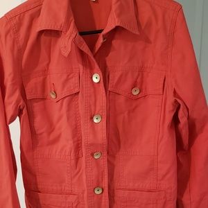 Coral cabi ruffle jacket sz m